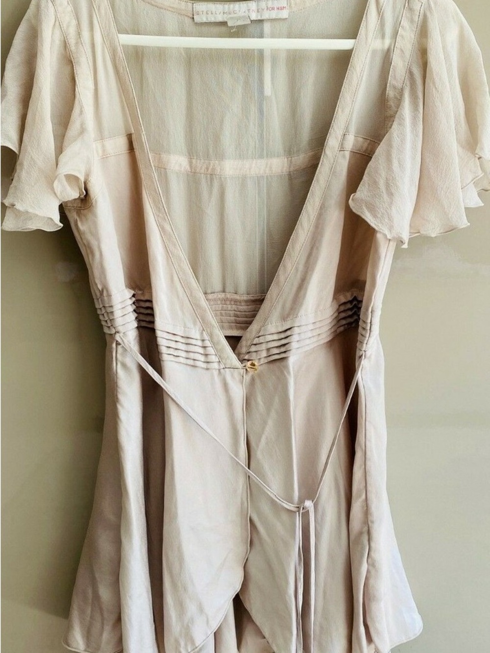 Stella McCartney x H&M champagne Silk Wrap top. Early 2000’s collab